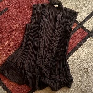 Brown mesh dress shirt